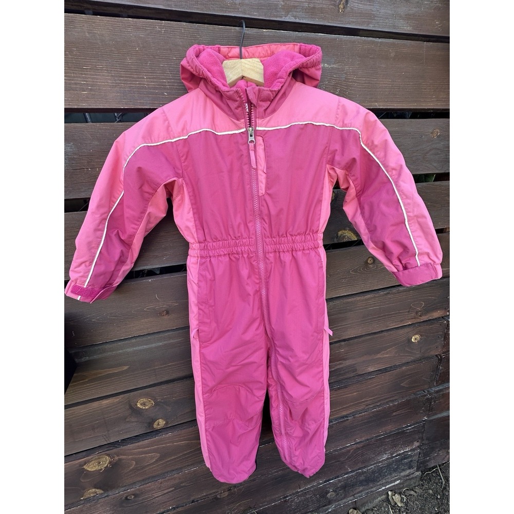 REI Pink Girl's Pink Zip Front Soft Lined Ski Snowsuit Size 4T